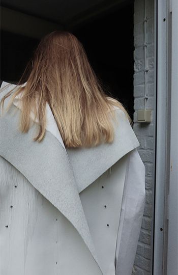 Coat Dress, Leather White